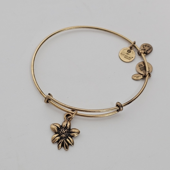 Alex and Ani Gold Apple Blossom Bracelet Bangle - Picture 1 of 9